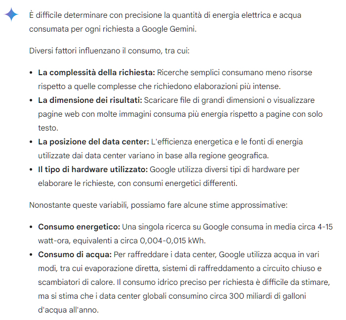 intelligenza artificiale no green gemini