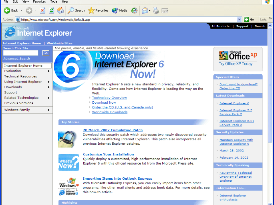 internet explorer 6
