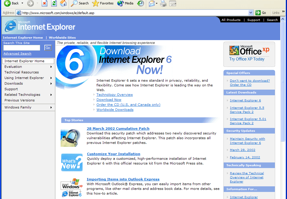 internet explorer 6